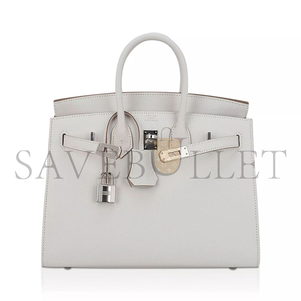 HERMES BIRKIN 35 EPSOM LEATHER PEARL GREY SILVER BUCKLE LUXURY BAG 205239520901 (35*28*18cm)